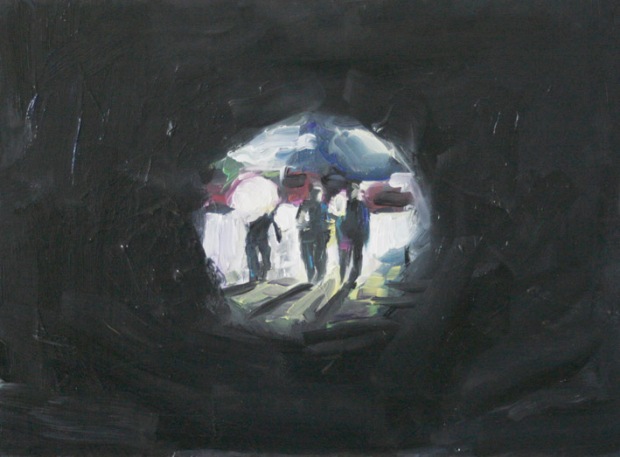 Martin Sander, "tunnel", oil on board, 30 X 22 cm, 2013