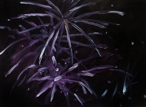 Martin Sander, "Fireworks", oil on board, 30 X 22 cm, 2013