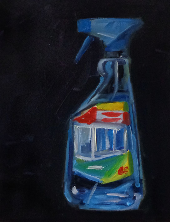 Martin Sander, “maniac for housework V”, oil on board, 30 X 22 cm, 2014