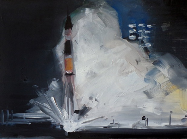 Martin Sander, “sojus”, oil on board, 30 X 22 cm, 2014