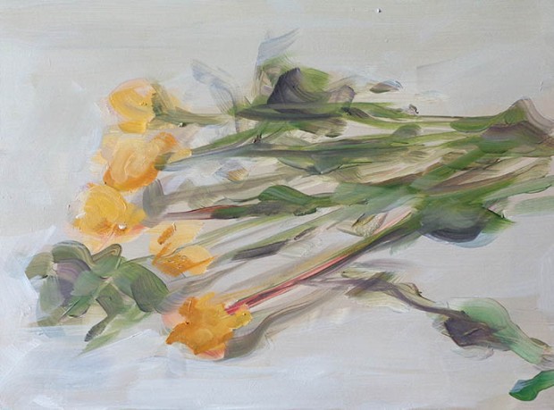 Martin Sander, “flowers”, oil on board, 30 X 22 cm, 2014